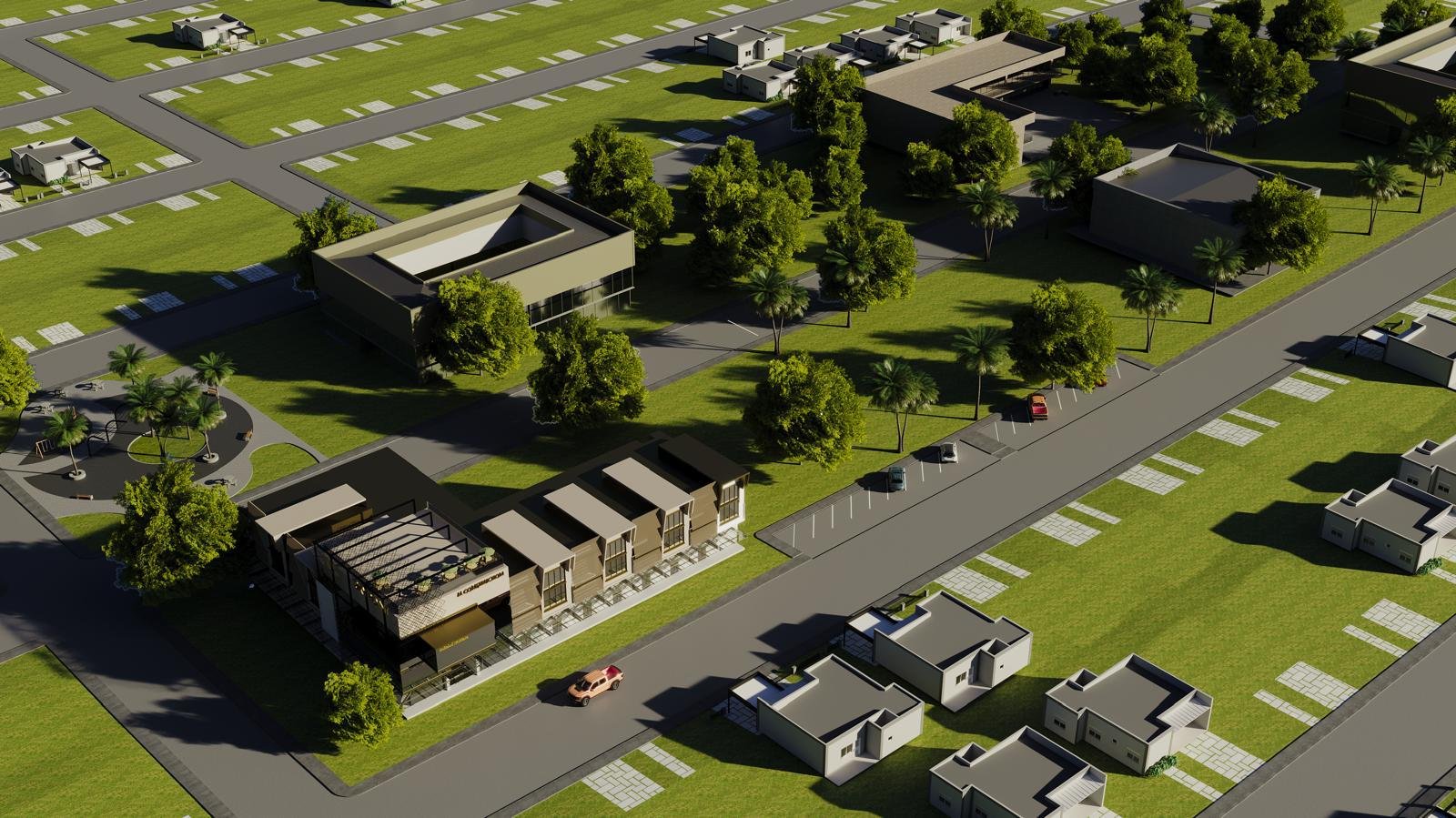 Vista aérea da Villa Kuito Residencial
