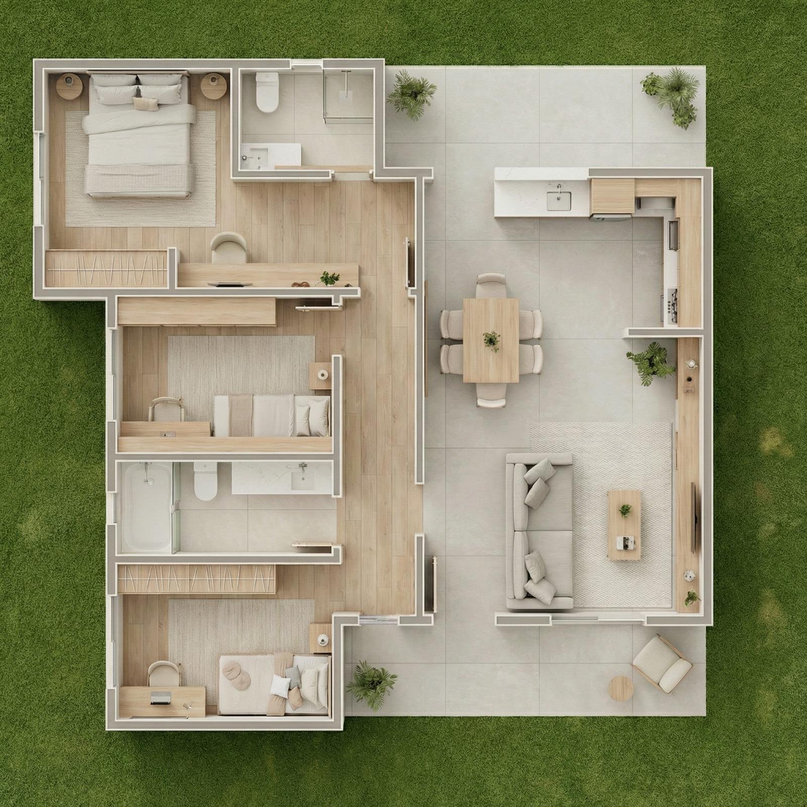 Renderização de casa T3